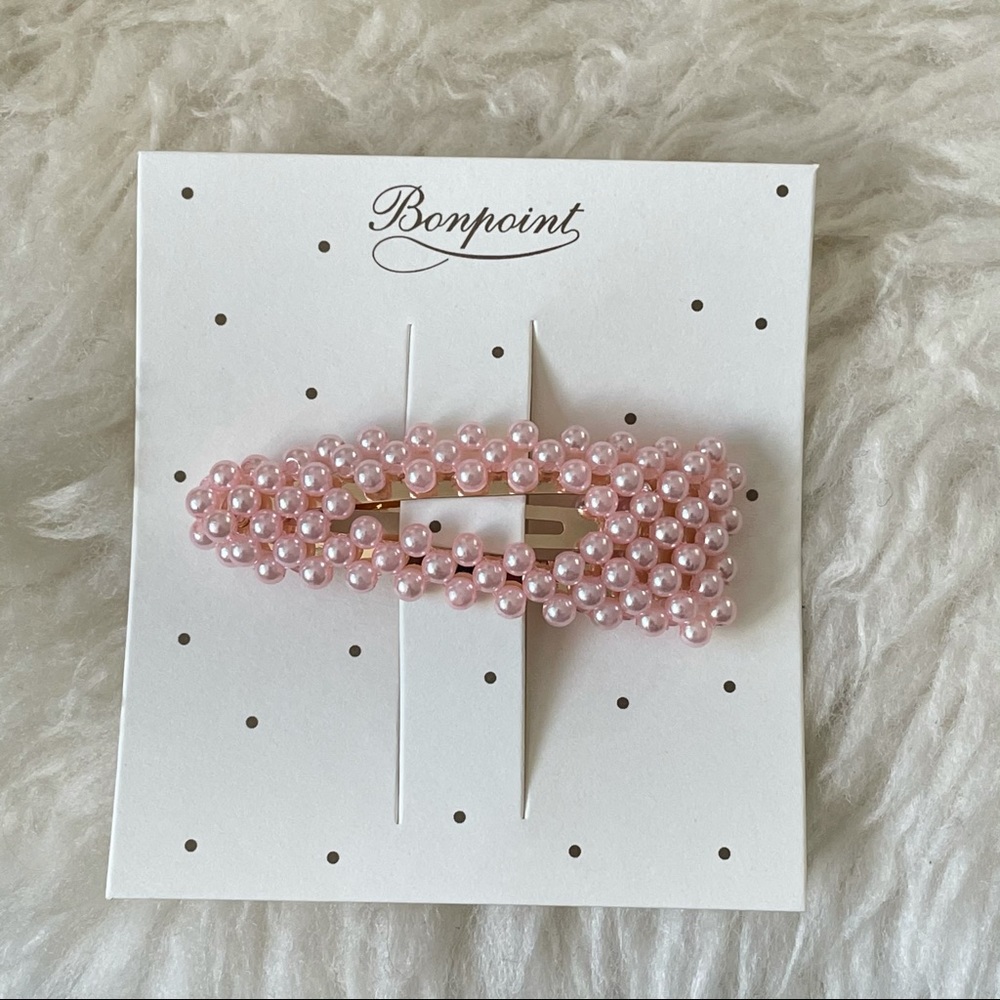 Bonpoint Pink Pearl-Style Hair Clip - Brand New